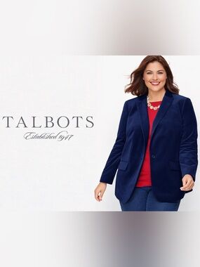 NWOT Talbots Women’s Navy Velvet Blazer